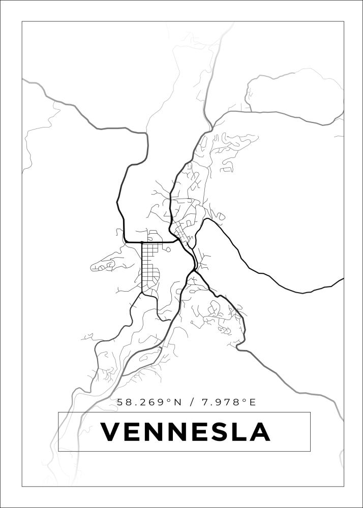 Map - Vennesla - White