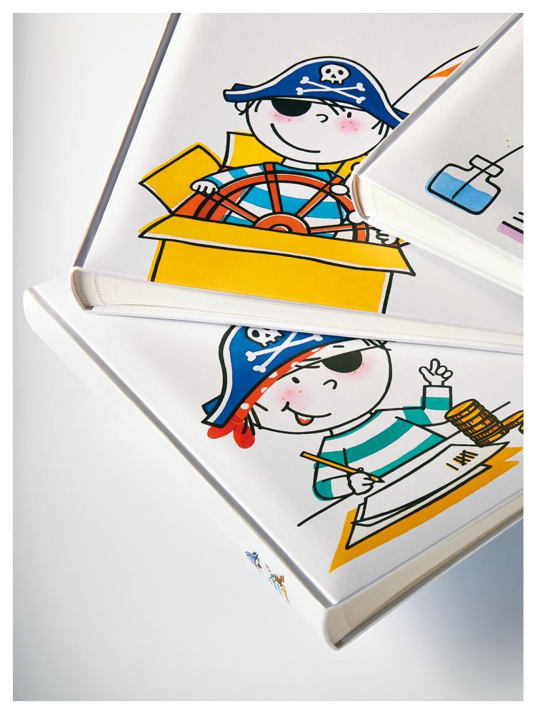 Album enfant Pirate École - 28x30,5 cm (50 pages blanches / 25 feuilles)