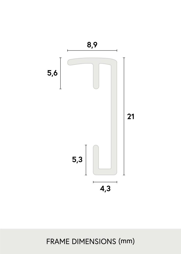 Cadre Poster Frame Aluminum Argent 70x100 cm - Passe-partout Noir 62x93 cm