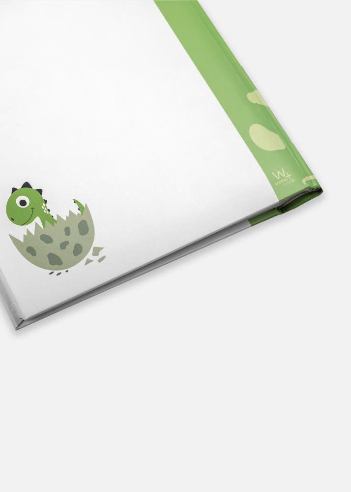 Little Dino Album bébé Vert - 22,5x24 cm (80 Pages blanches / 40 Feuilles)