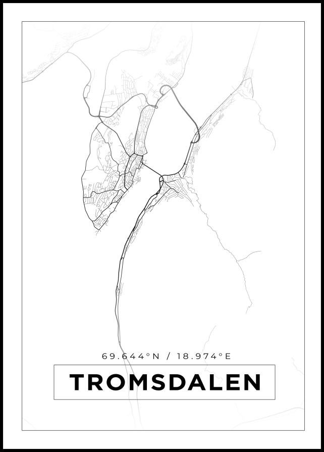 Map - Tromsdalen - White