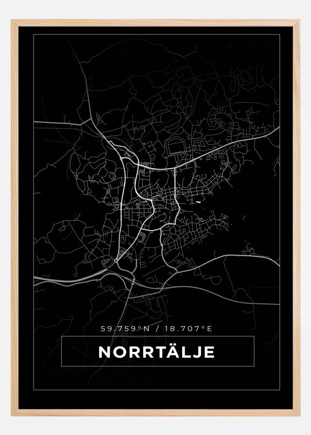 Map - Norrtälje - Black