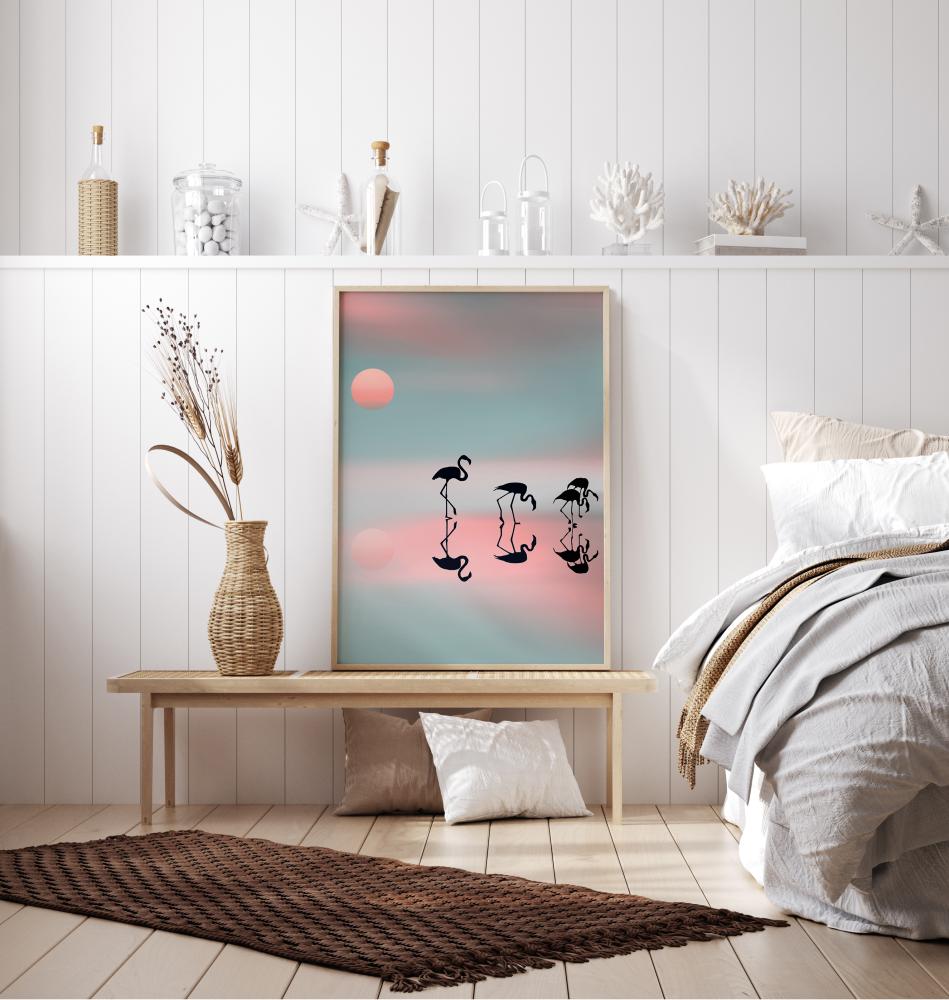 Family Flamingos Poster