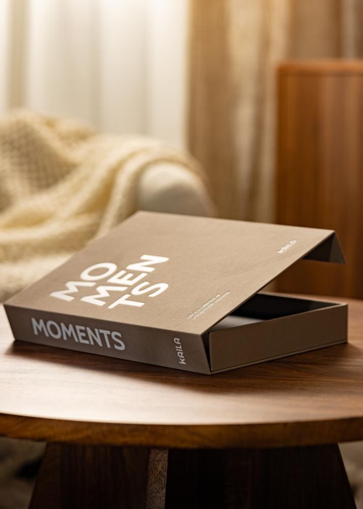 KAILA MOMENTS Grey - Coffee Table Photo Album (60 Pages Noires)