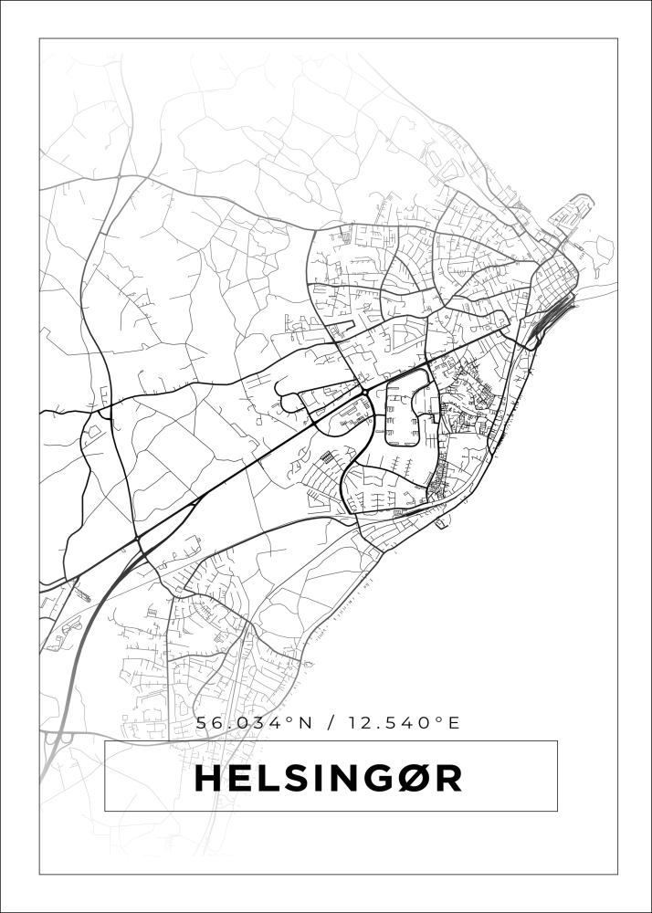 Map - Helsingør - White