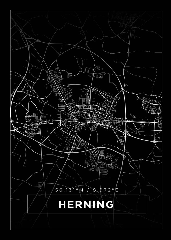 Map - Herning - Black