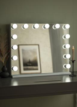 KAILA Miroir de maquillage Hollywood Edge 14 E27 Blanc 80x65 cm