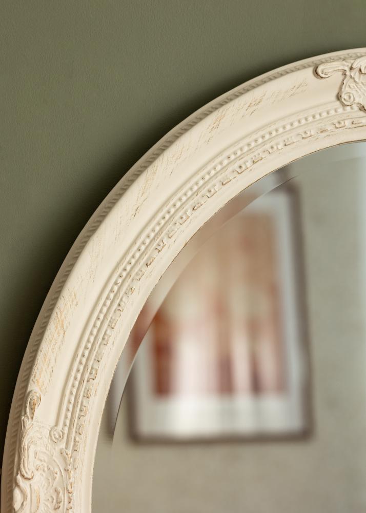 Miroir Antique Blanc Ovale 63x73 cm