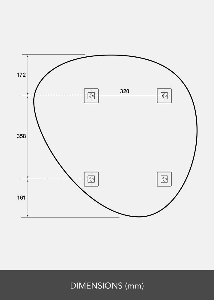 Miroir Soft Triangle 70x70 cm