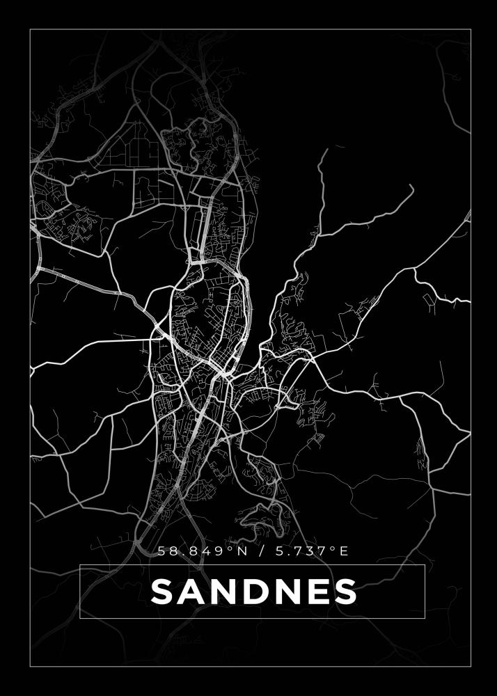 Map - Sandnes - Black