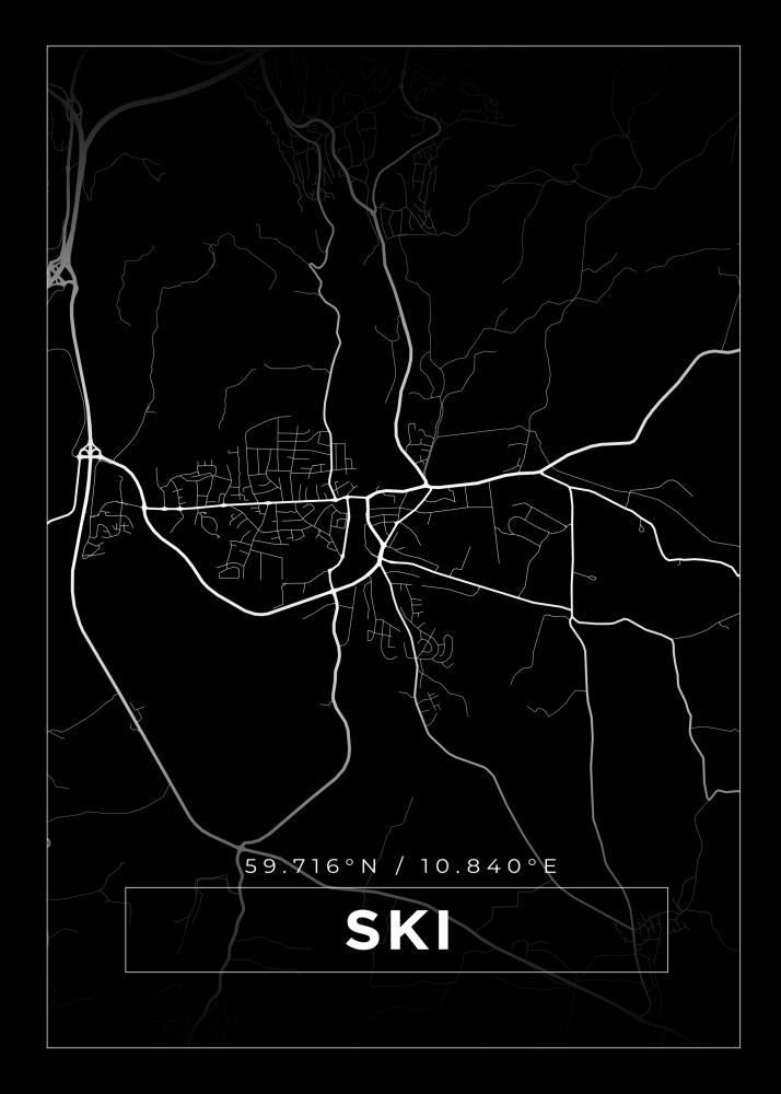 Map - Ski - Black