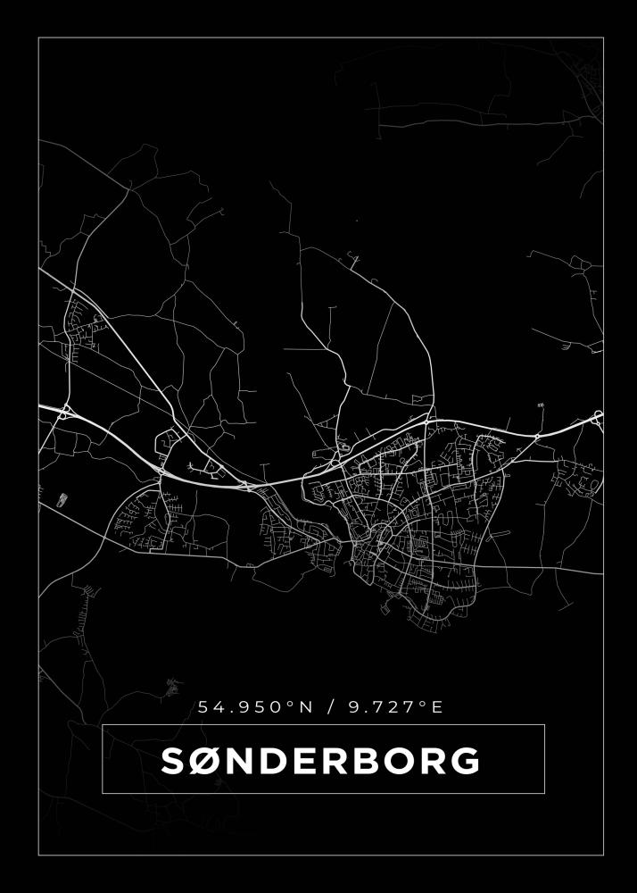 Map - Sønderborg - Black