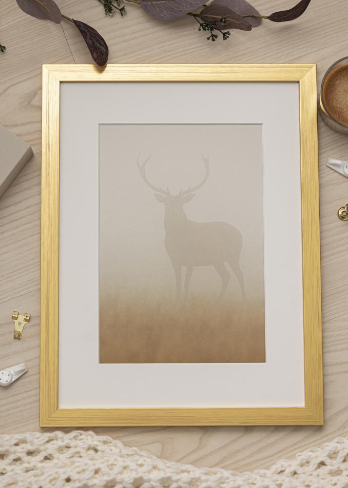 Cadre Gold Wood 40x50 cm - Passe-partout Blanc 30x40 cm