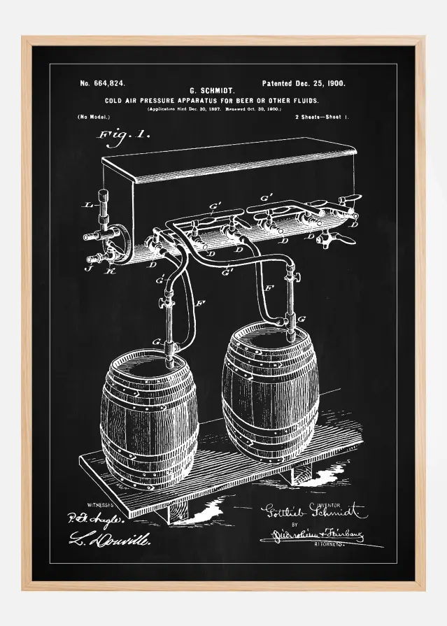 Patent Print - Beer Kegs - Black Poster