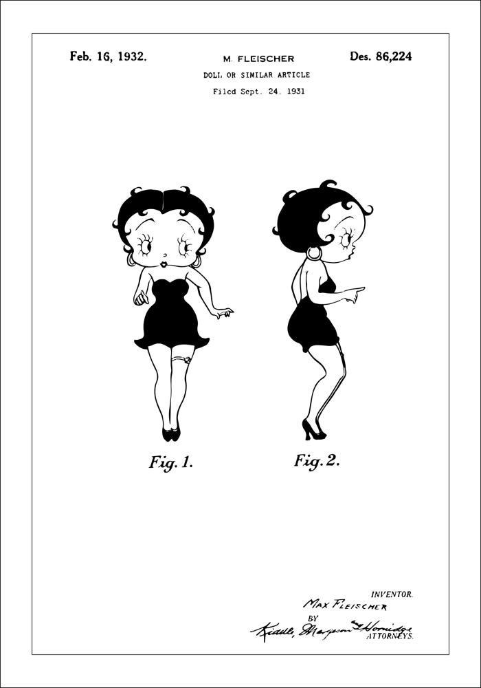 Dessin de brevet - Betty Boop - Poster