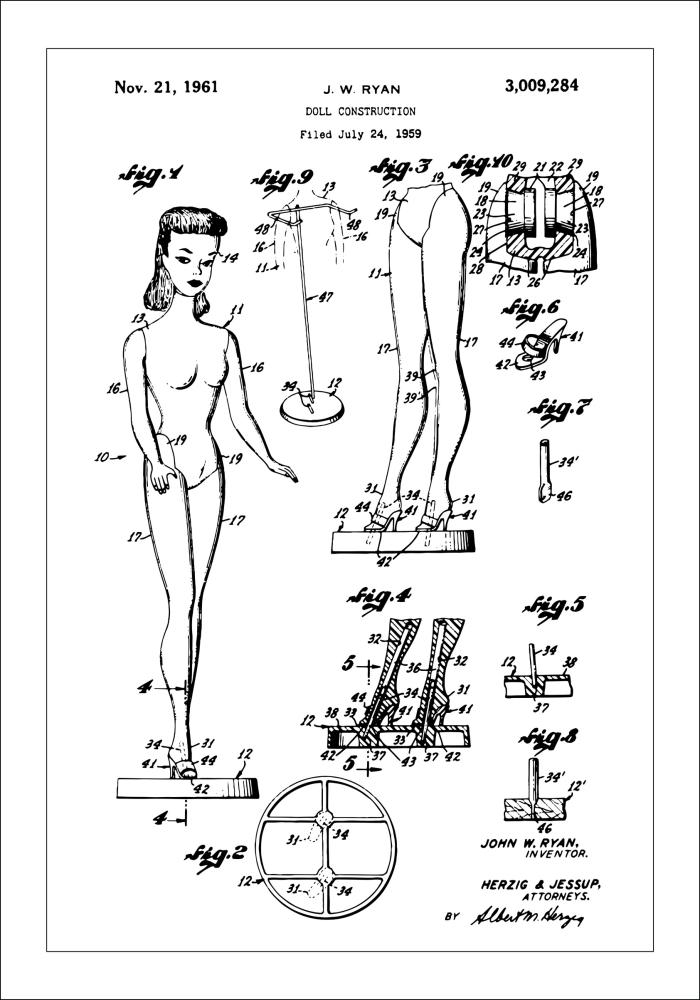 Dessin de brevet - Barbie Poster