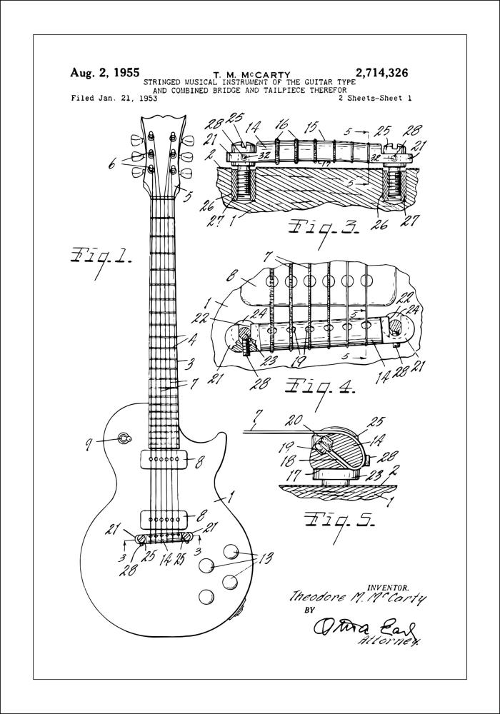 Dessin de brevet - Guitare électrique I - Poster