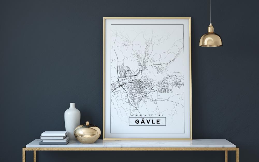 Map - Gävle - White