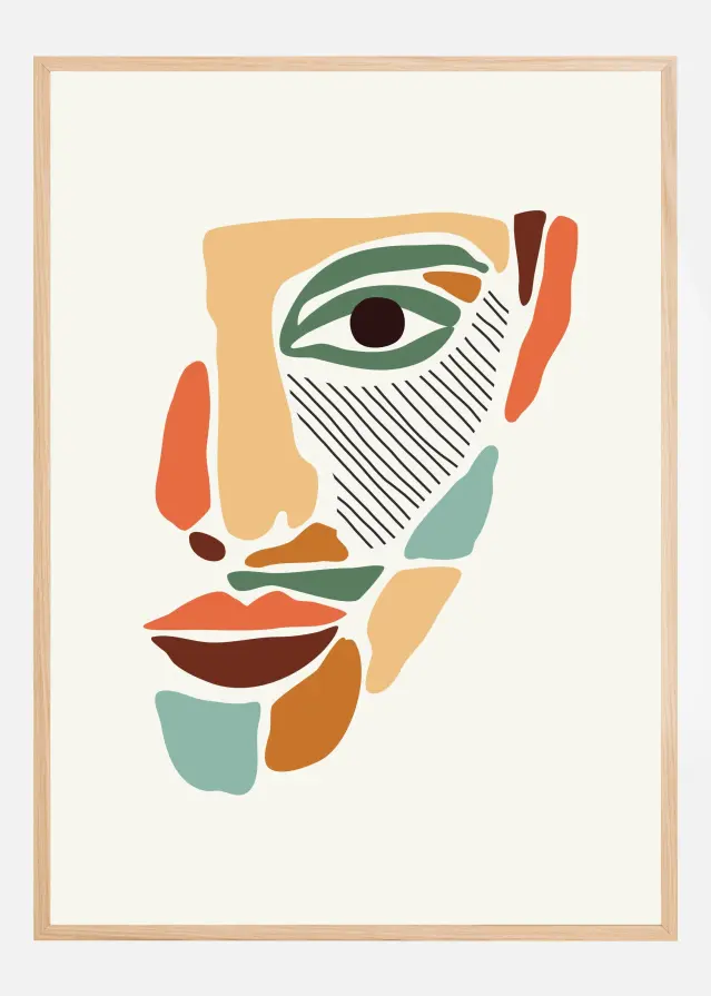 Color Abstract Faces Poster