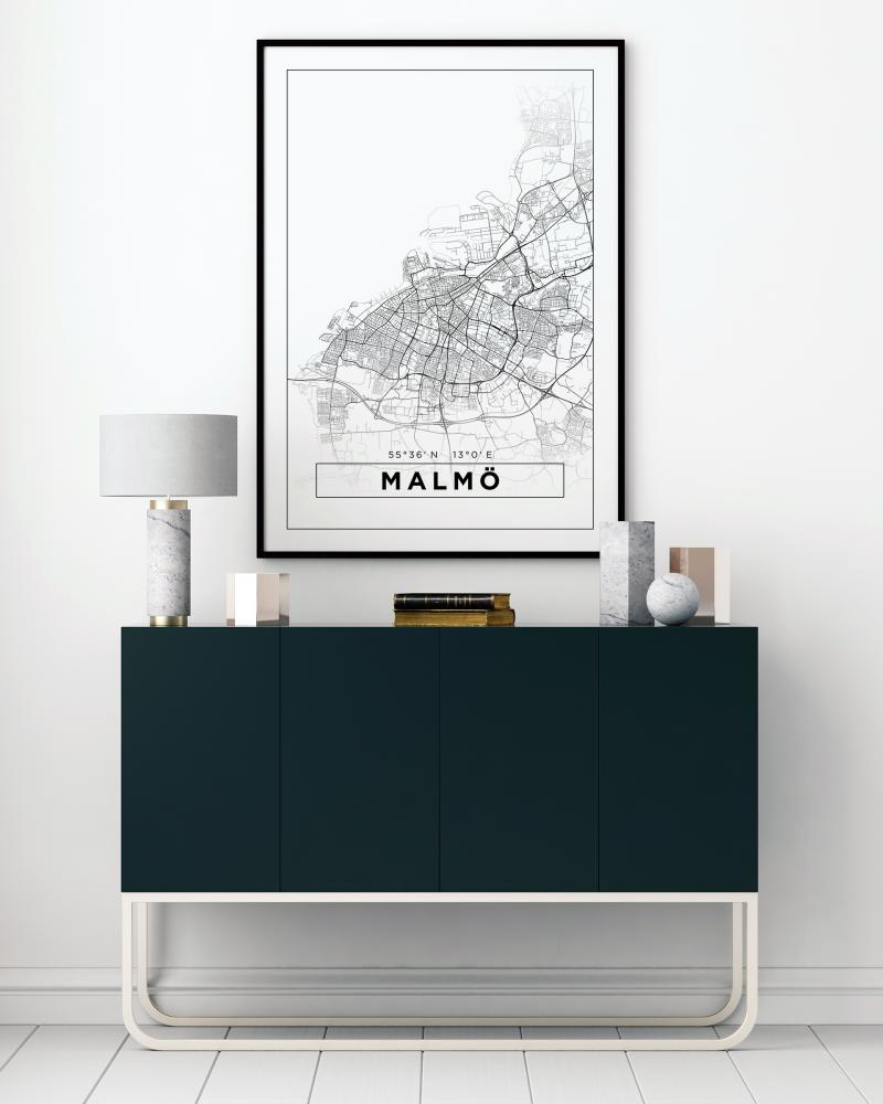 Map - Malmö - White