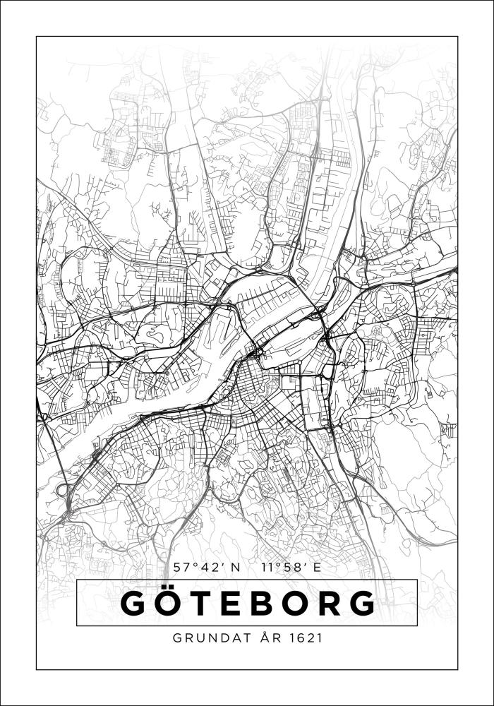 Map - Göteborg - White