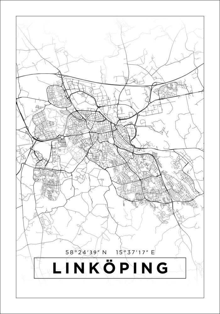 Map - Linköping - White