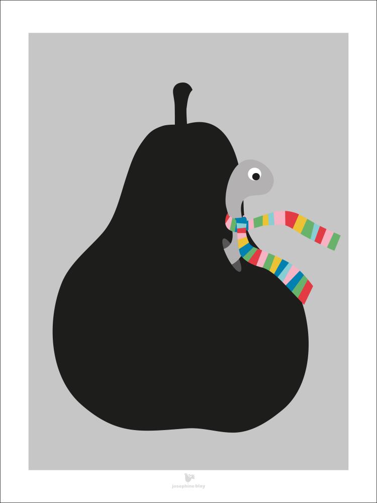 Pear - Grey Poster