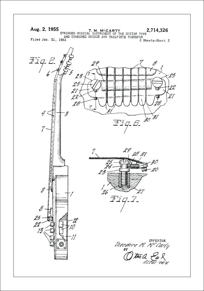 Dessin de brevet - Guitare électrique II - Poster